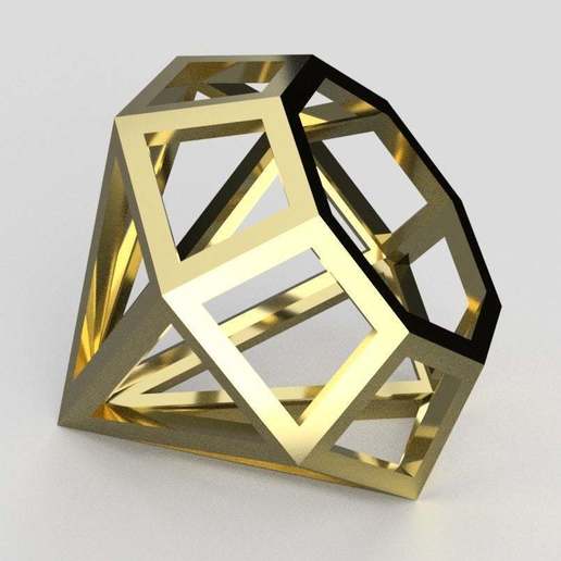 forma di diamante gioielli grande demo dianond la geometria gioiello ingrandimento modello trofeo 3D print model - Mito3D