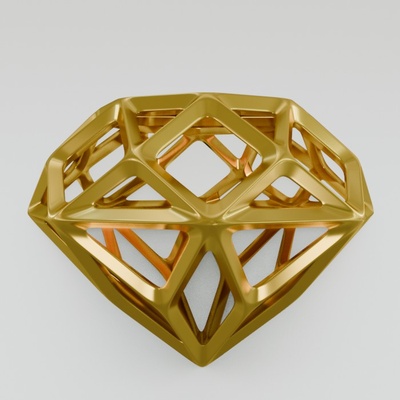 elmas şekilli kolye takı kalp küpe madalyon mücevher gümüş altın oyuncak sanat 3d print model - Mito3D