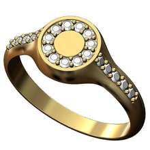 diamante sinete anel 3d impressão modelo joalheria imprimível ouro prata jóias esterlina Signetring menring moda luxo moderno minimalista simples declaração volta 3d print model - Mito3D