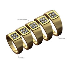 diamond square signet ring sizes 5to9 3d print model jewelry small platform printable gold silver luxury pinky gents bling statement stacker 3d print model - Mito3D
