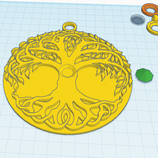 diamante árbol de la vida art símbolo el celtic decoración pared 3D print model - Mito3D