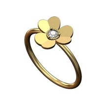 diamond trefoil flower band us size 5 9 3d print model ring leaf nature fashion jewelry printable gold silver jewellery sterling vintag rose rings 3d print model - Mito3D