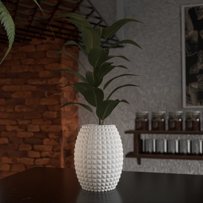 diamante vaso casa plantador moderno mínimo plantar flor fácil decoração 3dprint 3dmodeling interior projeto jardim 3d print model - Mito3D