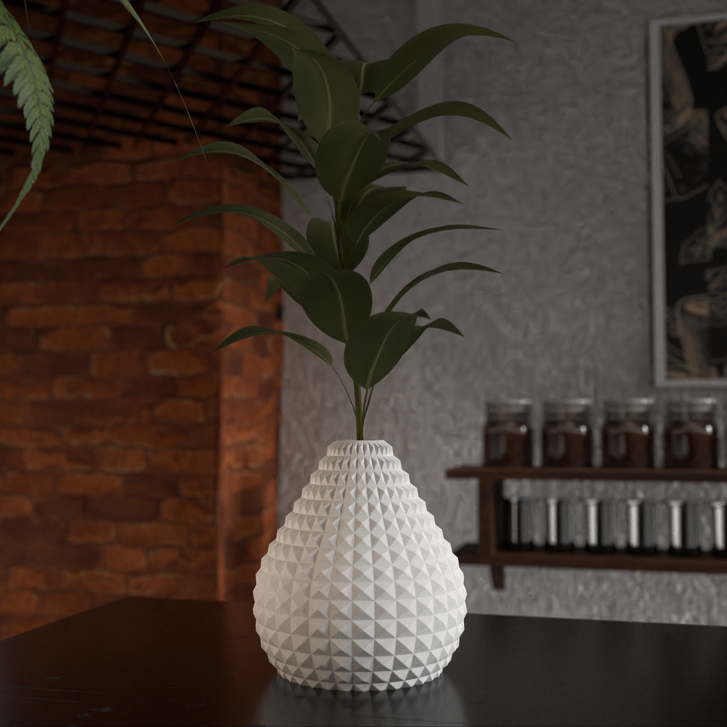 diamante vaso casa fioriera moderno minimo pianta fiore facile arredamento home decor 3dprint 3dmodeling interni design giardino 3D print model - Mito3D