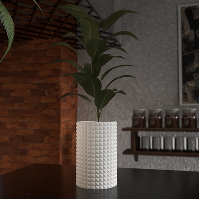 diamant vase zuhause haus pflanzer modern minimal pflanze blume einfach dekor wohnkultur 3dprint 3dmodeling innere design garten 3d print model - Mito3D