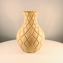 diamond vase mode print flower geometric textured faceted decoration home decor checkered shelf 3d print model - Mito3D