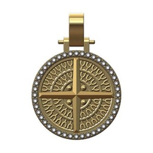 diamante vichingo bussola pendente cauzione 3d Stampa modello gioielleria celtico norvegese gaelico stampabile oro argento moda simbolo moneta 3d print model - Mito3D