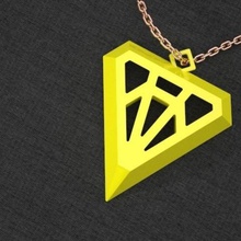 diamond-ish pendant fashion diamond ish accessory accessories 3d 3d print model - Mito3D