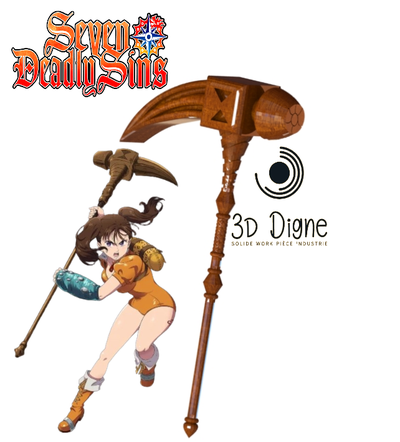 diane gédéon marteau anime mortel péchés capitaux cosplay mangas épée 3d print model - Mito3D