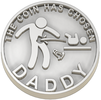diaper duty decider coin baby shower gift parent coins 3d print model - Mito3D