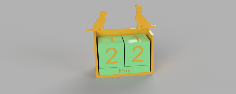 dice calendar interior 3d print model - Mito3D