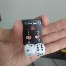 dice earrings jewelry love jewels poker cards maps 3d print model - Mito3D