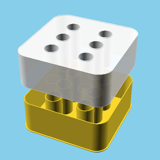 dice face 6 nestable box v1 thing 3d print model - Mito3D