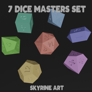 dice masters set 7-piece says making mold dnd dungeon dragons tabletop board games 3d print model - Mito3D