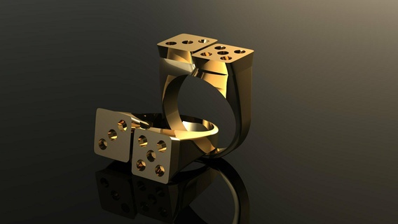 dice ring 3d print model - Mito3D