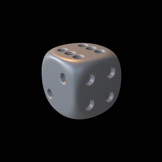 dice six sided Game dots numbers game toy cube die style sides typical 3d print model - Mito3D