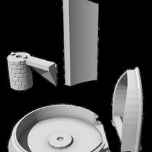 zar kule bölünmüş temel kale dnd Kitbash masaüstü oyun oyunlar 3d print model - Mito3D