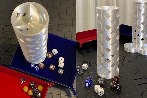 Würfel Turm verdreifachen Wendel Spiral kreisförmig Uhrzeigersinn Walze rollen Ventilator Gondor lotr werfen Spiel Spielset 3d print model - Mito3D