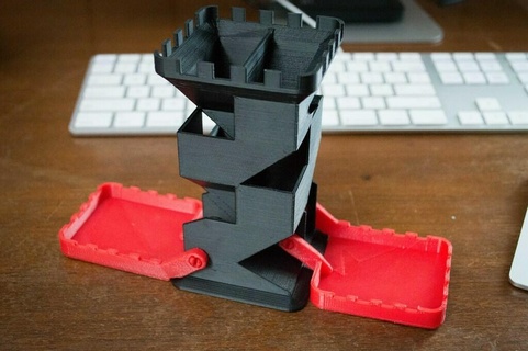 dados torre fold up bandejas d20 dnd jogos tampo mesa conjunto brinquedos 3d print model - Mito3D