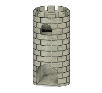 dice tower medieval dungeons dragons d&d 3d print model - Mito3D