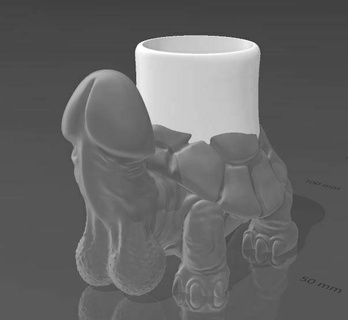 Dicky tartaruga ovo copo casa willy gênero humor festa engraçado 3d print model - Mito3D