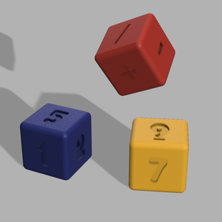 didaktik zar öğrenme basit matematiksel hesaplar oyun verilen matematik Ekle çıkarmak bölmek çarpmak Oyna çocuklar 3d print model - Mito3D
