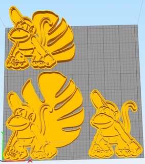 diddy kong biscotto frese animale scimmia Mario bros taglierina biscotti 3d print model - Mito3D