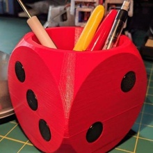 die d6 pencil holder pencilholder case cup organization 3d print model - Mito3D