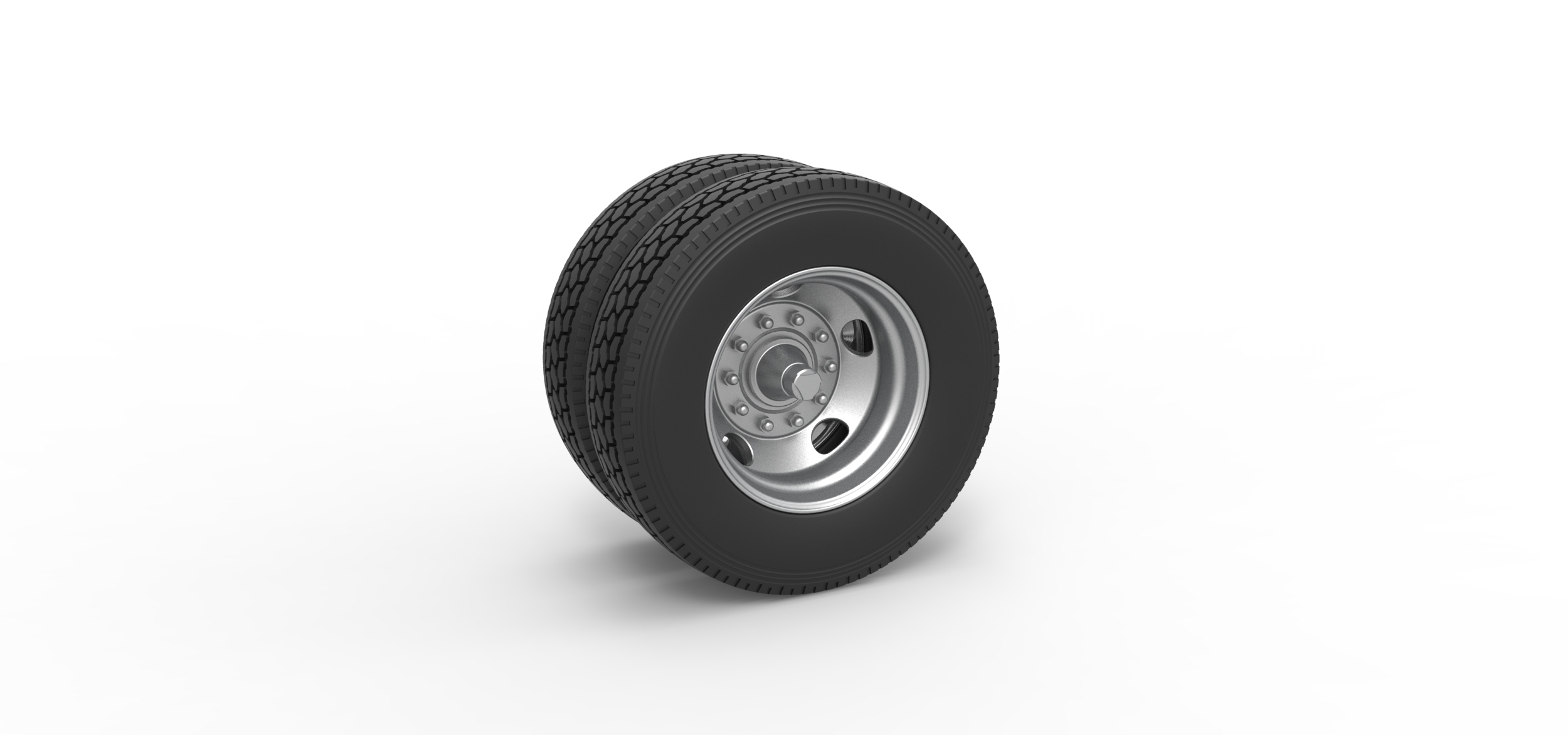diecast 5 orifício Duplo roda reboque escala 1 25 caminhão moda antiga brinquedo impressão imprimível 3D print model - Mito3D