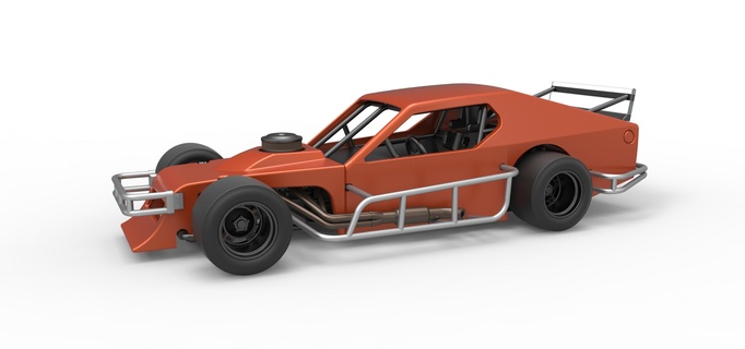 diecast asphalt modified stock car scale 1 25 asphaltmodified modifieds pavement racing racecar v8 scaled toy print printable speedway nascar 3d print model - Mito3D
