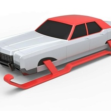 döküm araba Noel Baba ölçek 1 25 Santacar arabası eski okul Lincoln kıta kızak jetcar jet roket oyuncak Yazdır yazdırılabilir ölçekli fantezi 3d print model - Mito3D
