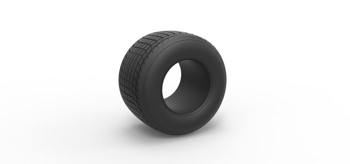 diecast dirt sprint racing tire 3 scale 1 25 tyre wheel dirttire sprintcar sprintcartire racetire scaled toy print printable 3d print model - Mito3D