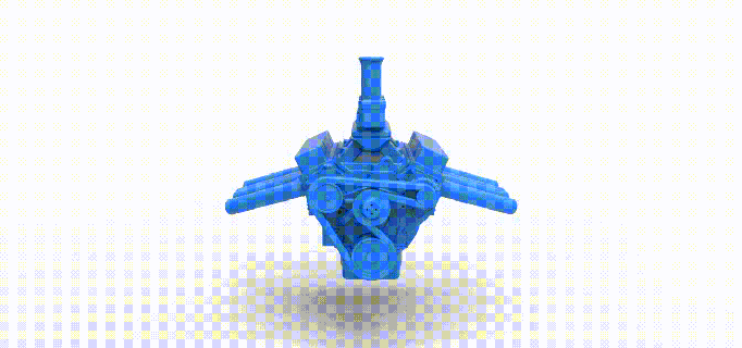 fundido presión motor v8 caliente varilla versión 2 escala 1 25 hotrod escamoso juguete impresión imprimible 3d print model - Mito3D