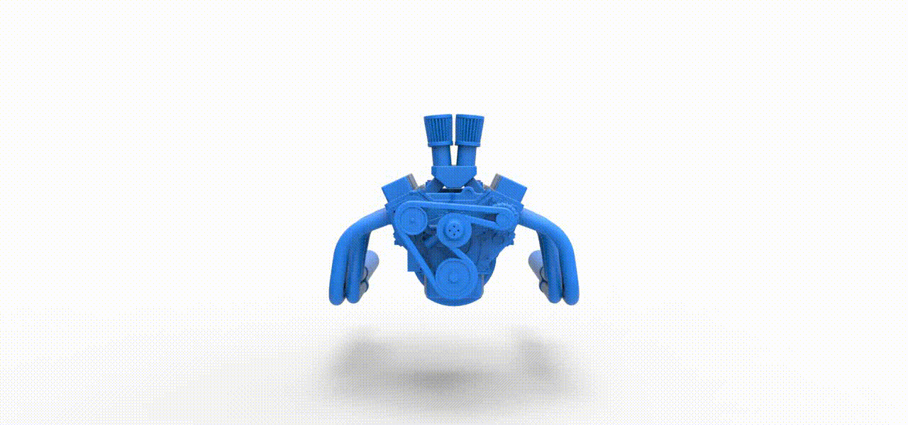 diecast motor v8 vintage arrancada carro escala 1 25 jogos sujeira corrida autopista brinquedo impressão imprimível 3D print model - Mito3D