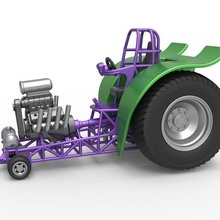 Druckguss Spaß Super geändert ziehen Traktor Rahmen 1 25 Zugtraktor Traktorziehen Abzieher Dragster v8 supermodifiziert komisch Spielzeug skaliert drucken druckbar 3d print model - Mito3D