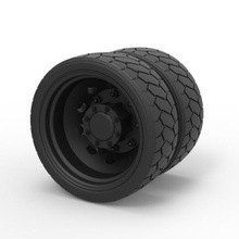 diecast low profile double wheel various toy truck vehicle car part tire 3d print model - Mito3D