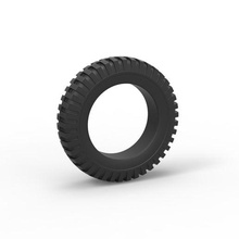 diecast militares pneu 3 escala 1 10 roda brinquedo impressão imprimível estrada terreno 3d print model - Mito3D