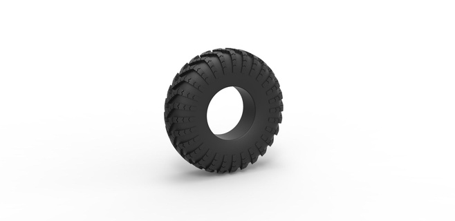 diecast military tire i-159 scale 1 25 tyre wheel army i159 zil offroad allterrain scaled toy print printable 3d print model - Mito3D