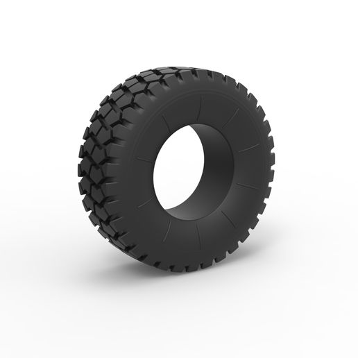 diecast military truck tire 2 scale 1 25 tyre wheel scaled toy print printable offroad allterrain 3D print model - Mito3D