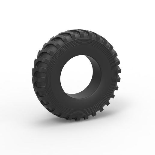 diecast military truck tire 3 scale 1 10 tyre wheel scaled toy print printable offroad allterrain army 3D print model - Mito3D