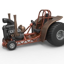 diecast mini rod pulling tractor 2 scale 1 25 3d print model - Mito3D