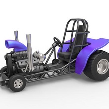 diecast mini rod pulling tractor 3 scale 1 25 3d print model - Mito3D