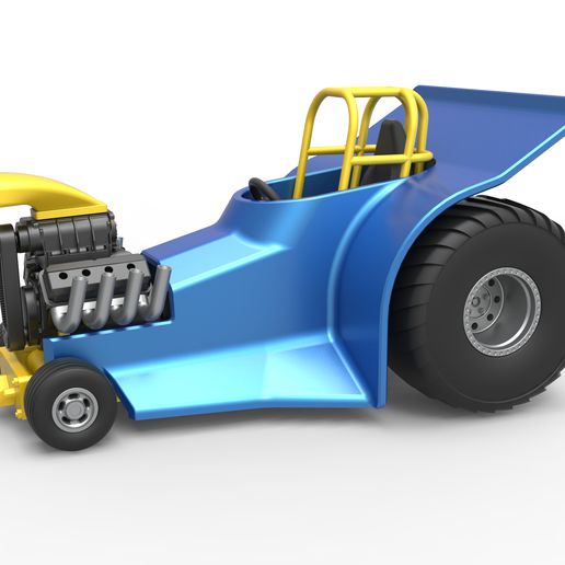 diecast mini rod pulling tractor 4 scale 1 25 pullingtractor puller minipuller minirod minirodpuller minirodtractor drag dragster race sport v8 toy scaled print printable 3D print model - Mito3D