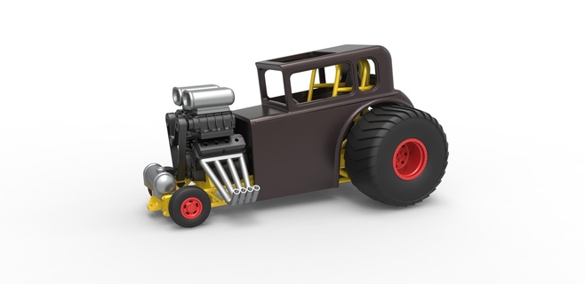 fundido presión mini varilla tracción tractor 5 escala 1 25 hotrod arrancador miniexpulsor minirod extractor varillas arrastrar dragster carrera deporte v8 juguete escamoso impresión imprimible 3d print model - Mito3D