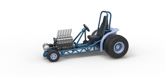 diecast mini rod pulling tractor 9 scale 1 25 pullingtractor puller minipuller minirod minirodpuller minirodtractor drag dragster straightsix inlinesix straight6 inline6 race toy scaled print printable 3d print model - Mito3D