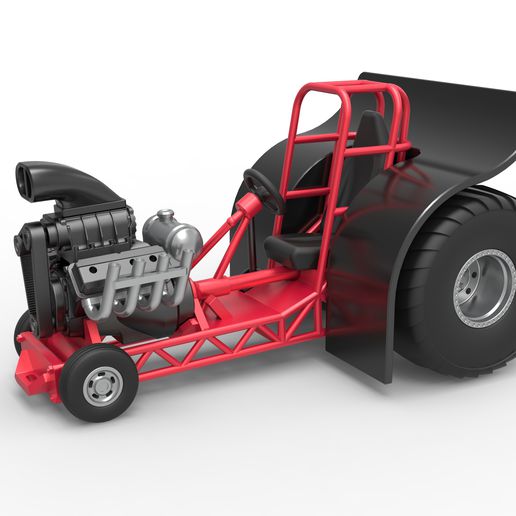 diecast mini rod pulling tractor scale 1 25 3D print model - Mito3D
