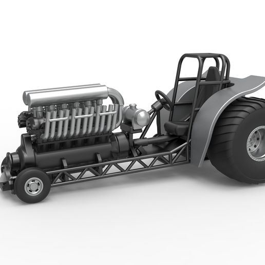 pressofuso mini asta tirando trattore v12 motore scala 1 25 3D print model - Mito3D