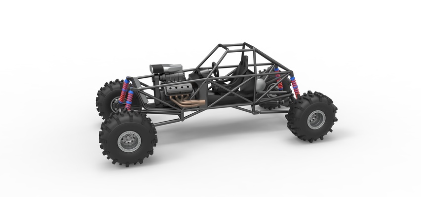 druckguss schlamm dragster base ausführung 2 rahmen 1 25 chassis zieht schmutzdrache abholen geändert offroad sport awd v8 spielzeug skaliert drucken druckbar 3d print model - Mito3D