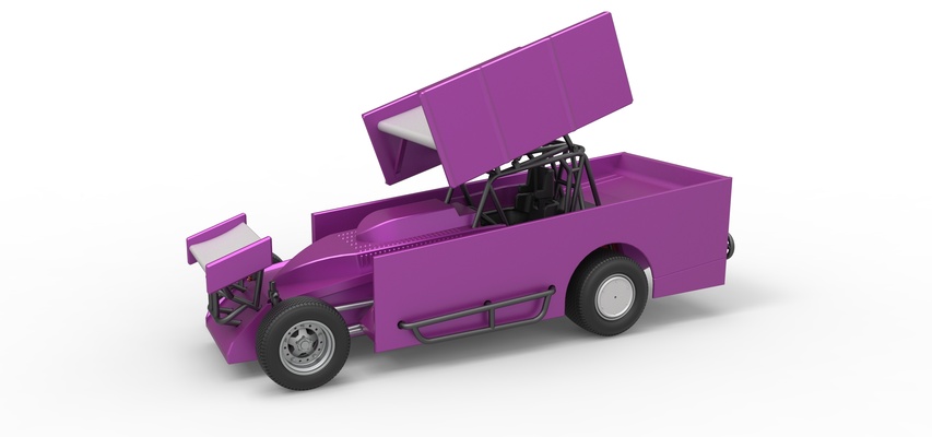 diecast northeast outlaw dirt modified stock car v2 scale 1 25 dirtmodified nedirtmodified superdirtcar openwheel winged bigdlock racing racecar v8 scaled toy print printable 3d print model - Mito3D