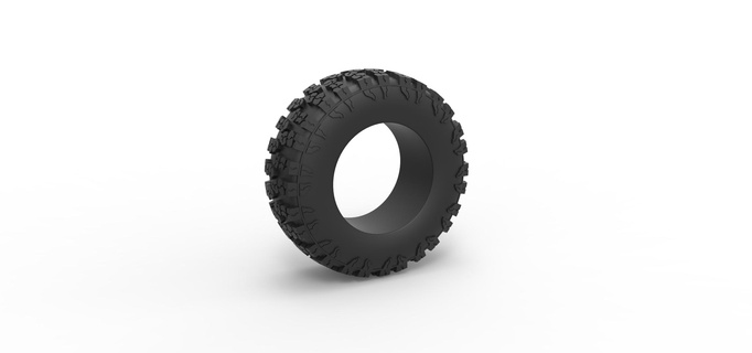 diecast offroad tire 112 scale 1 25 tyre wheel mud mudtire allterrain scaled toy print printable pavementprincess trailerqueen mallcrawler 3d print model - Mito3D